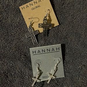 2 sets of cross earrings